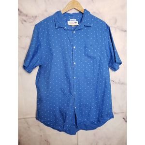 OLD NAVY Blue Button Down Short Sleeve Slim Fit Men's Shirt